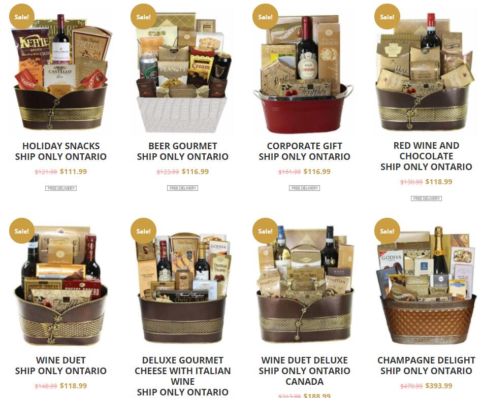 水果,艺术书籍,酒 (优惠码 20%返利)图片来自于canadasgiftbaskets