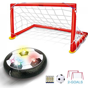 One Day Only！Hover Soccer Ball Kids Toys - TFS LED Air Soccer Set with 2 Goals and Inflatable Ball n
