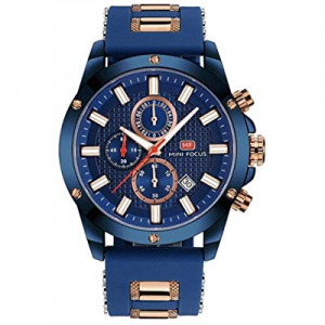 One Day Only！Men Business Watch now 60.0% off , MINI FOCUS Quartz Chronograph Watches (Blue, Waterpr