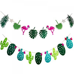 One Day Only！WATINC Flamingo Cactus Tropical Banner Summer Decoration now 60.0% off , Hawaiian Summe