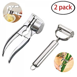 One Day Only！48.0% off Lot-yeah Garlic Press and Vegetable Peeler Set - Stainless Steel Garlic Mince