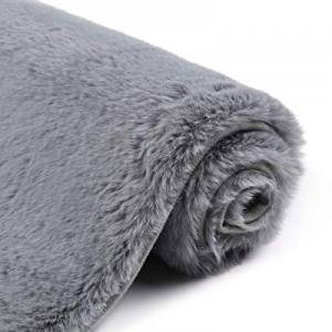 One Day Only！Uphome Bathroom Rug now 60.0% off ,Luxury Dark Grey Bath Mat 17x25 inch Non-Slip Faux A