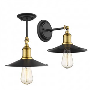 Jazava Wall Sconces 2 Pack now 35.0% off , Industrial Semi Flush Mount Ceiling Light Fixture for Far