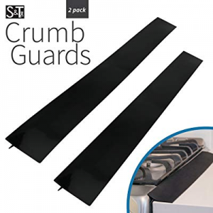 One Day Only！S&T Guards 449101 Silicone Crumb Guards & Stove Gap Cover, Black, 2 Pack now 30.0% off 
