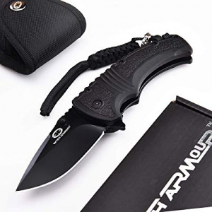 50.0% off WITHARMOUR Pocket Folding Knife Tactical Knife Camping Hiking Survival Fishing Knife Black