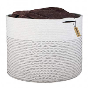 30.0% off INDRESSME Extra Large Storage Baskets Cotton Rope Basket Woven Baby Laundry Basket with Ha