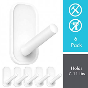 Adhesive Hooks now 50.0% off , Heavy Duty Wall Hooks, Towel Hooks for Bathrooms 6 Value Pack, Clear 