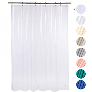5.0% off Amazer 72" W x 72" H EVA 8G Shower Curtain with Heavy Duty Clear Stones and 12 Grommet Hole