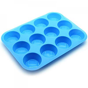 One Day Only！Silicone Cupcake Pan 12-Cavity Non-stick Muffin Baking Mold now 35.0% off , Food Grade,