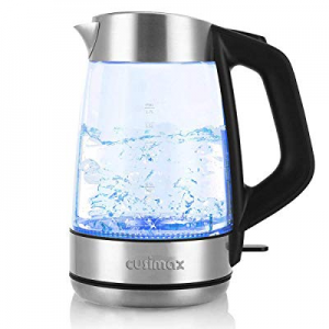 Cusimax 1.7L BPA-free Glass Electric Kettle now 50.0% off , Cordless Water Kettle with Auto Shut-off
