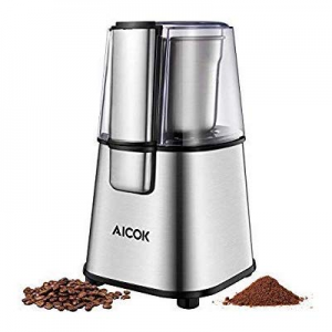 AICOK Coffee Grinder Electric Powerful Blade Coffee Bean & Spice Grinder with 2.5 Ounce Removable Cu