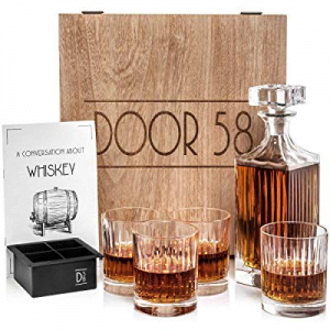 Door 58 Whiskey Decanter Set w/Glass Drink Tumblers (5-Pcs.) Bourbon now 70.0% off , Scotch, Brand..