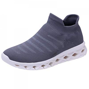 DOUDOU shop Slip On Walking Shoes Women - Knit Mesh Breathable Causel Running Sneakers now 50.0% o..
