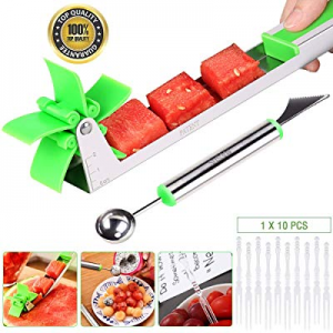 EocuSun Watermelon Slicer now 50.0% off , New Stainless Steel Watermelon Windmill Cutter Kit Carve..