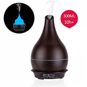 BZseed 300ml Aromatherapy Diffuser for Essential Oils Cool Mist Humidifier with 7 Colors Night Lig..