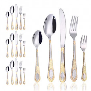 20-Piece Silverware Flatware Cutlery Set- Stainless Steel Utensils - Service for 4 now 40.0% off ,..