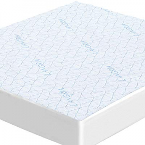 LANGRIA Premium Mattress Protector now 40.0% off , 5-Sided 100% Waterproof with Jacquard Fabric Su..