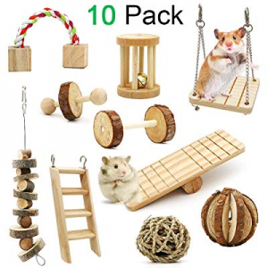 ZALALOVA Hamster Chew Toys now 30.0% off , Natural Wooden Pine Guinea Pigs Rats Chinchillas Toys A..