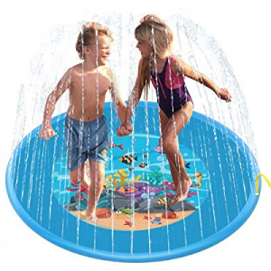 D-FantiX Large Sprinkler Mat  now 30.0% off , 67in Large Sprinkle and Splash Play Mat Inflatable O..