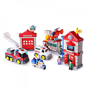 Happkid 3969T Fire Station Toy Fire Department House Playset now 30.0% off , Electronic Fire Truck..