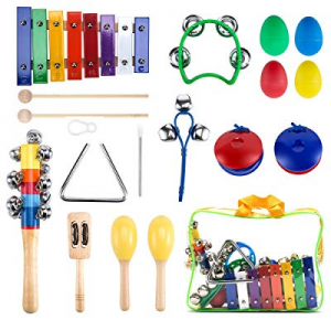 50.0% off WONYERED Kids 11PCS Musical Instruments for Kids Maracas Shakers Xylophone Percussion Ba..