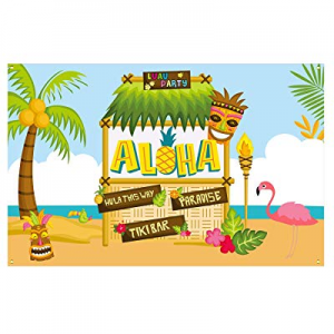 Large Fabric Aloha Party Banner 72''x46'' for Luau Party Supplies now 40.0% off , Perfect Decorati..