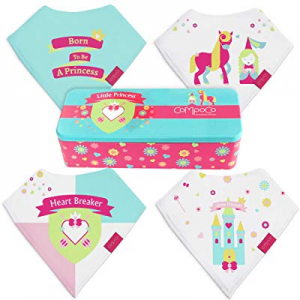 Baby Bandana Drool Bibs for Girls Drooling Absorbent and Teething now 28.0% off , Pack of 4 Bib se..