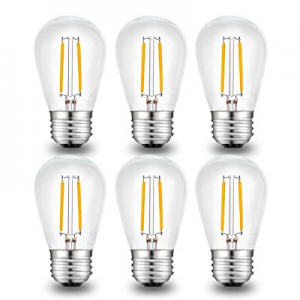 Litake LED Filament Bulb now 50.0% off , 2W S14 Dimmable String Light Bulbs, E26 Base 2200K Warm W..
