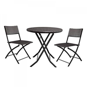 20.0% off Lovinland Patio Furniture 3 Piece Rattan Outdoor Furniture Folding Table and Chair Conve..