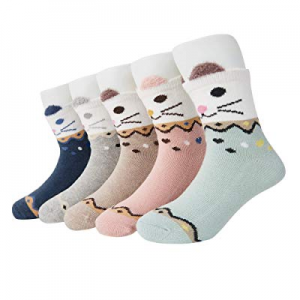 VWU Kids Socks Girls Boys Ankle Cotton Socks Animal for Children 5 Pack now 15.0% off 