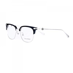 Eileen&Elisa Metal Semi-Rimless Glasses Frames for Men/Women Half Frame Eyeglasses with Clear Lens..