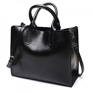 Pahajim Women Top Handle Satchel fashion shoulder oil leather handbags for women Tote Purse now 40..
