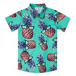 One Day Only！30.0% off UNICOMIDEA Big Boy's 3D Printed Novelty Hawaiian Shirt Button Down Aloha Te..
