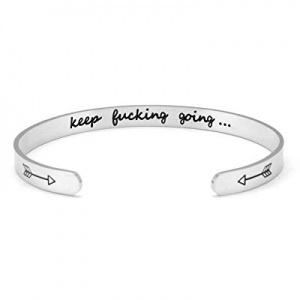 One Day Only！Fesciory Inspirational Bracelets for Women now 50.0% off ,Stainless Steel Engraved Pe..