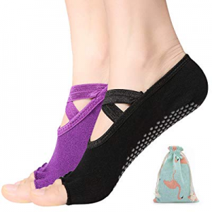60.0% off Yoga Socks for Women with Grip & Non Slip Toeless Half Toe Socks for Pilates Ballet Barr..