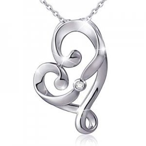 One Day Only！(Mother and Child's Love) 925 Sterling Silver Infinity Love Knot Pendant Necklace, Ro..