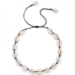 Nackiy Sea-Shell-Necklace Choker for Women Summer Handmade Adjustable Natural Shell Collar Necklac..