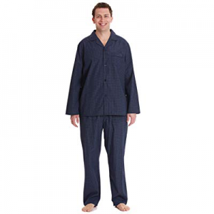 #followme Plaid Pajama Set for Men Long Sleeve Long Pant Sleepwear and Loungewear Pjs now 50.0% off 