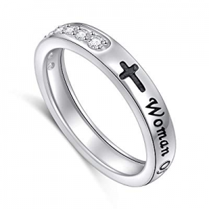 Inspirational Jewelry Sterling Silver Faith Hope Love Sideways Cross Ring Easter Gift now 50.0% off 