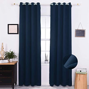 Nauxcen Blackout Curtains 63 Length now 50.0% off , Navy Blackout Curtains for Bedroom/Living Room..