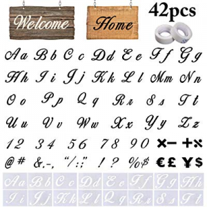 Letter Stencils now 40.0% off , Outgeek 40PCS DIY Alphabet Templates with 2 Rolls Tapes Alphabet L..