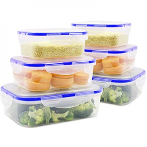 MEAUOTOU Food Storage Containers, BPA Free Plastic Container Set for Kicthen, 6pcs now 55.0% off 