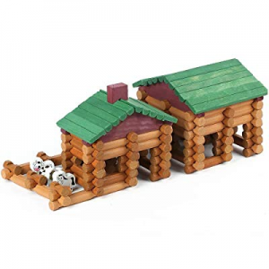 Joqutoys Wood House Logs Construction Building Set Preschool Education Toys for Kids 170 Piece now..