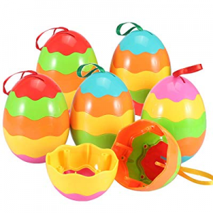 One Day Only！Jumbo Take Apart Easter Eggs 6 Pack - Rainbow Easter Eggs Great for Easter Basket Stu..