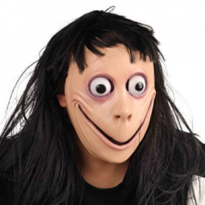 IFREE MOMO MASK now 10.0% off , Scary Latex Hot Momo Mask Hacking Game Full Head Mask with Wig, Ha..