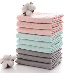 Baby Bath Washcloths by MUKIN - Muslin Face Towels for Newborn now 5.0% off ,Ultra Soft Wash Cloth..