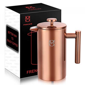 Magicafé French Press Coffee Maker – Stainless Steel Coffee Maker Double Walled 34oz/1L Copper now..