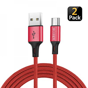 USB Type C Cable AREOK[2-Pack now 70.0% off , 6ft] USB A 2.0 to USB-C Fast Charger Nylon Braided U..