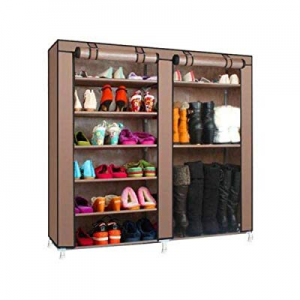 80.0% off Lovinland Double Rows 9 Tier Shoes Rack Shoe Boot Storage Cabinet Shoe Organizer Shelf w..