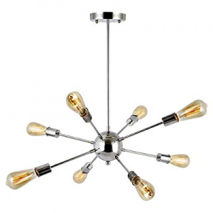T&A 8 Lights Modern Metal Sputnik Chandelier now 8.0% off ,Vintage Ceiling Light Fixture Industria..